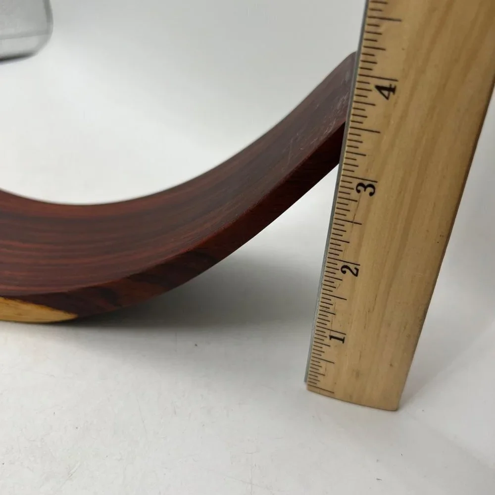Curved Wood Wine Bottle Stand! Elegant Display Rack Countertop Display